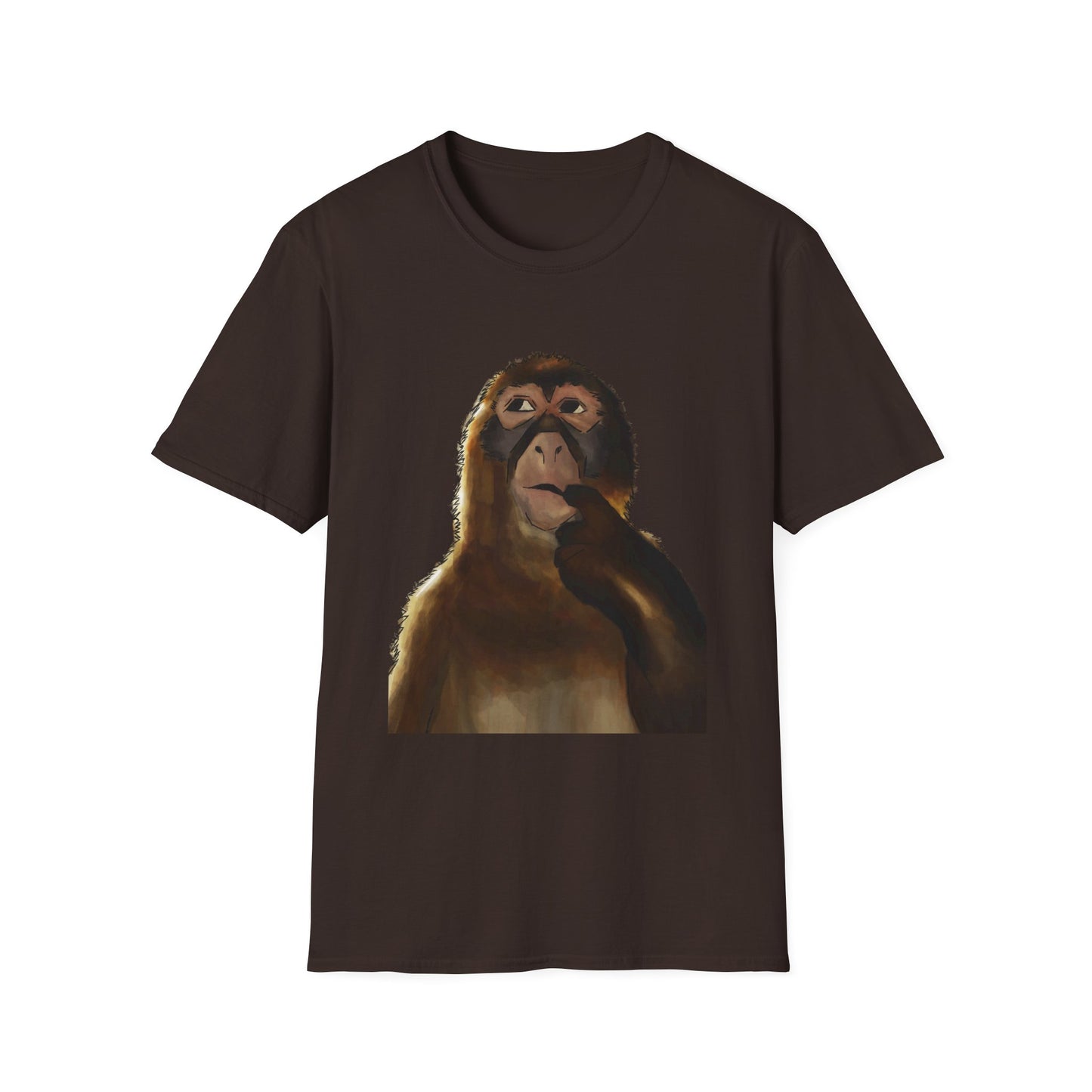 Thinking Monkey T-Shirt — Funny Pondering Primate Graphic Tee
