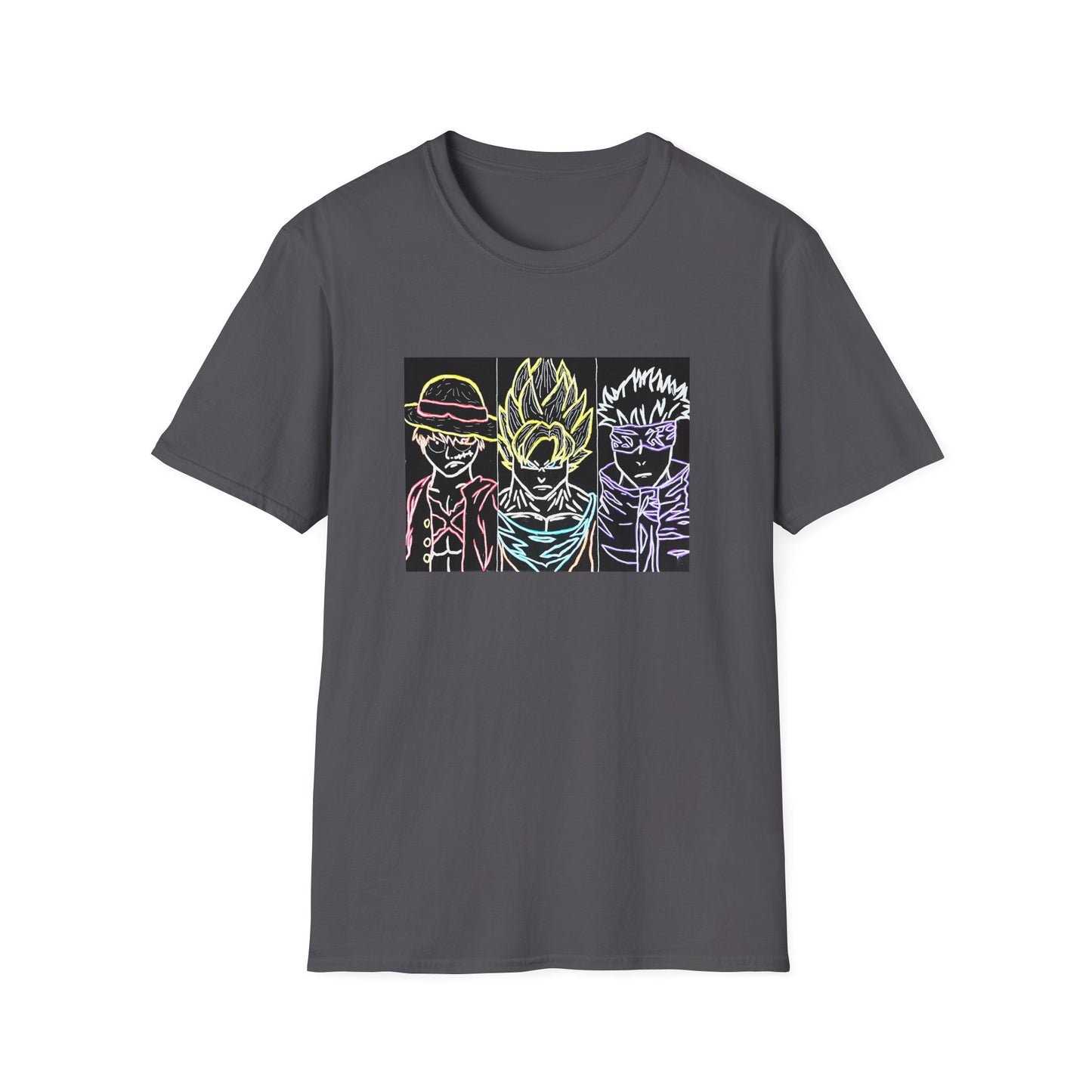 Anime Legends Unisex T-Shirt featuring Goku, Luffy, and Gojo