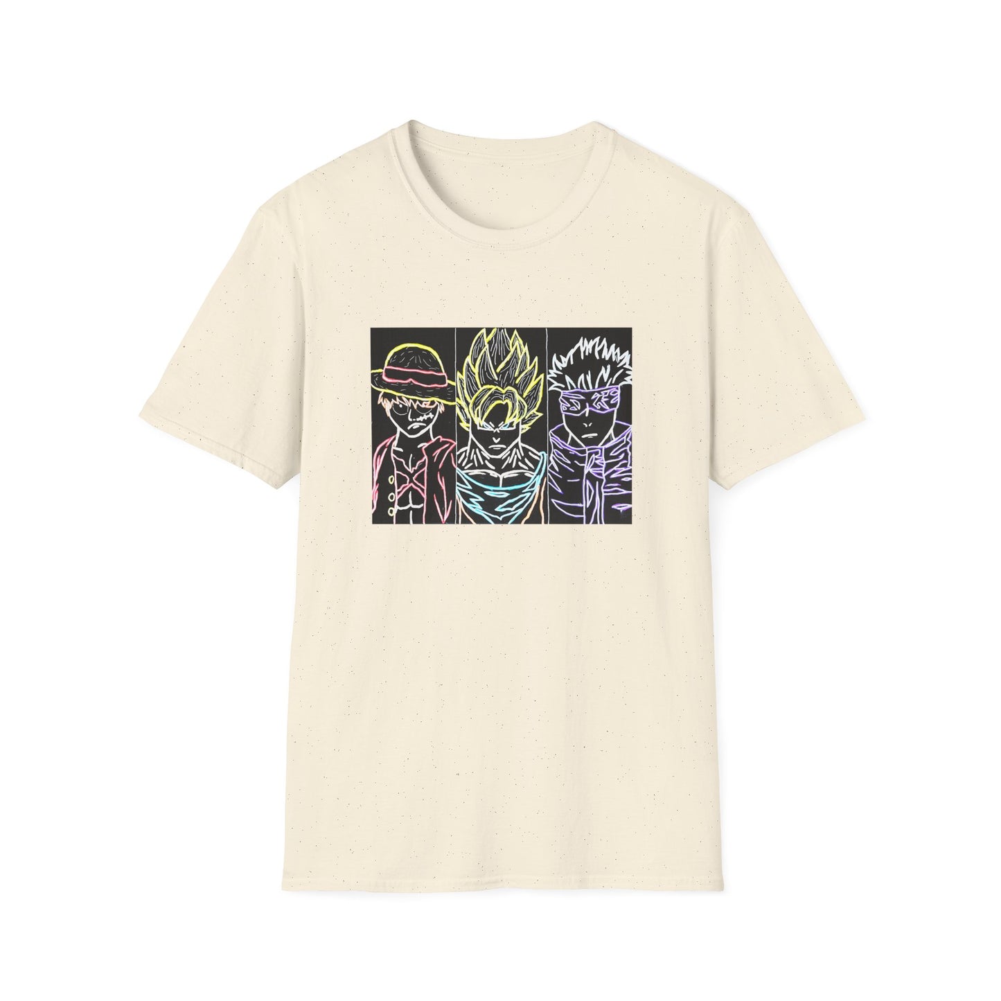 Anime Legends Unisex T-Shirt featuring Goku, Luffy, and Gojo