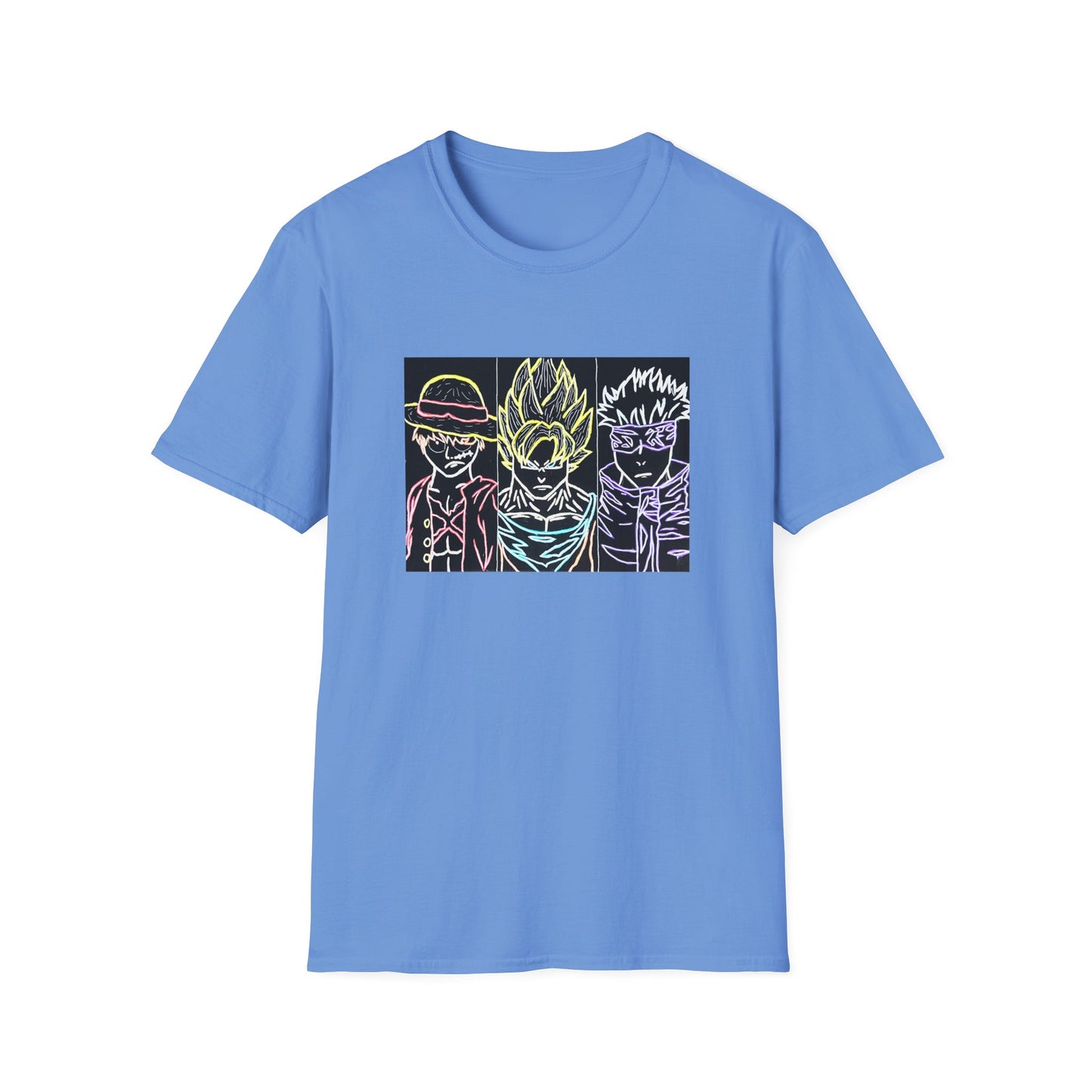 Anime Legends Unisex T-Shirt featuring Goku, Luffy, and Gojo