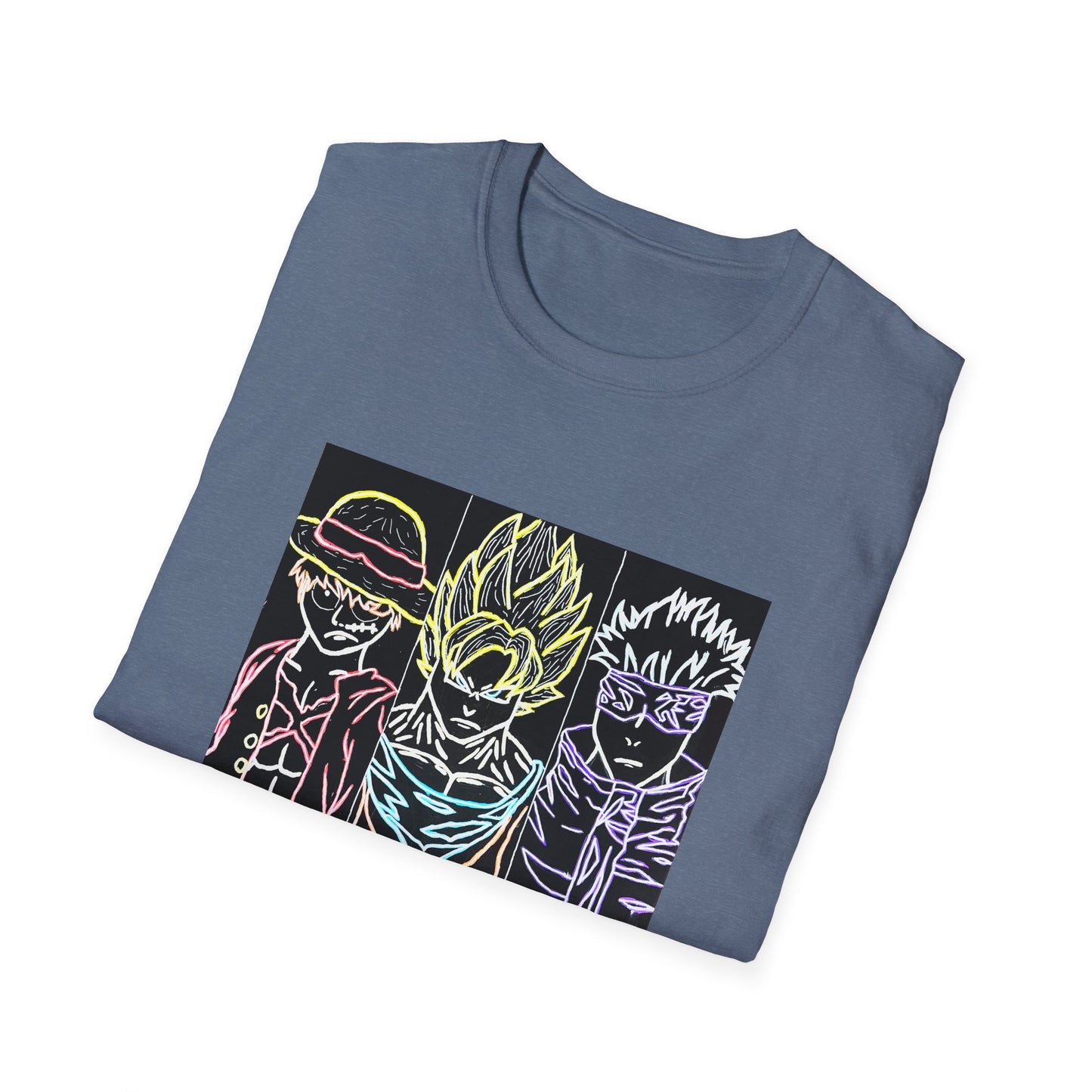 Anime Legends Unisex T-Shirt featuring Goku, Luffy, and Gojo