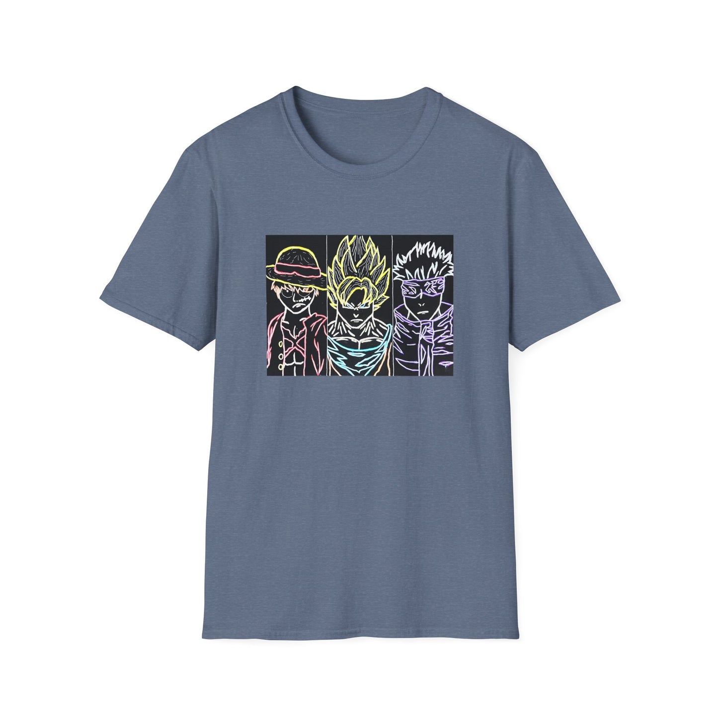 Anime Legends Unisex T-Shirt featuring Goku, Luffy, and Gojo