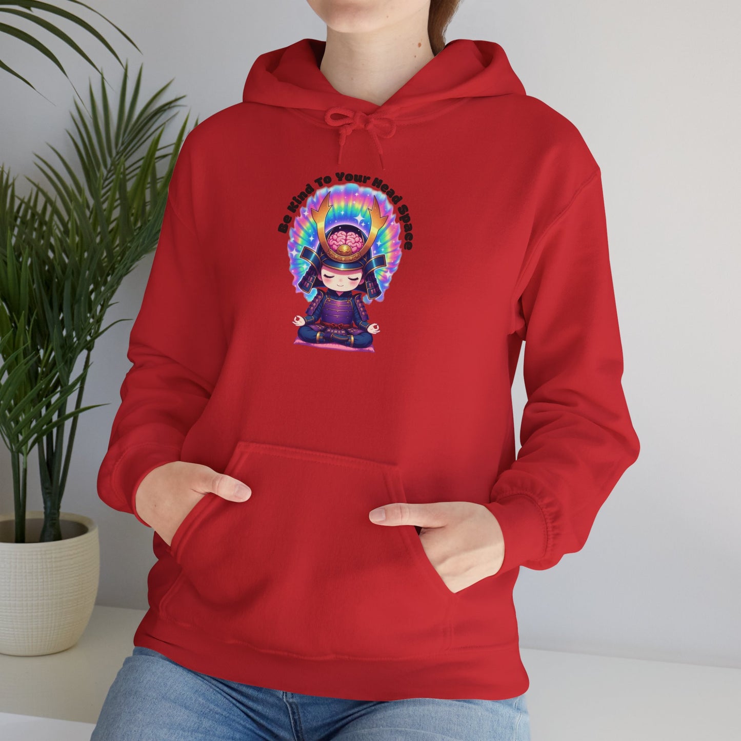 Be Kind to Your Head Space Hoodie — Chibi Samurai Meditation Anime Sweatshirt