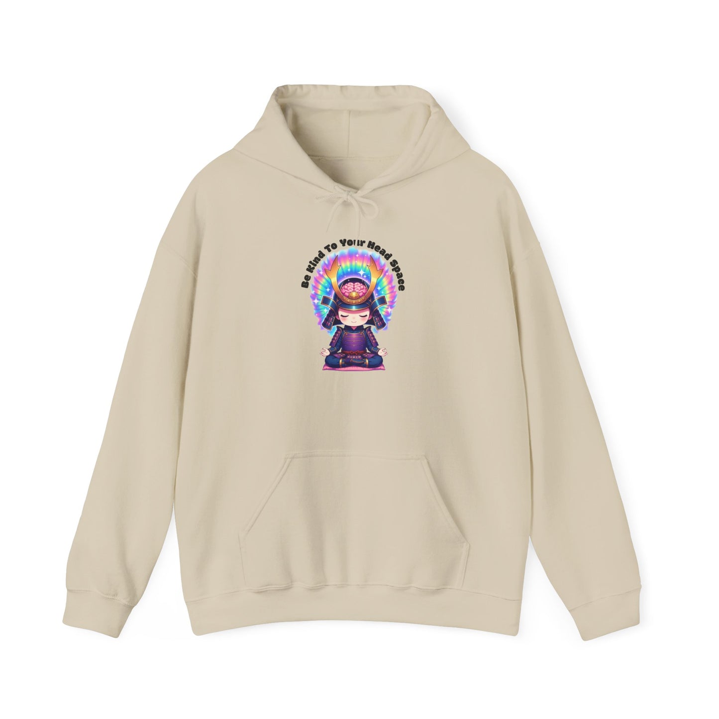 Be Kind to Your Head Space Hoodie — Chibi Samurai Meditation Anime Sweatshirt