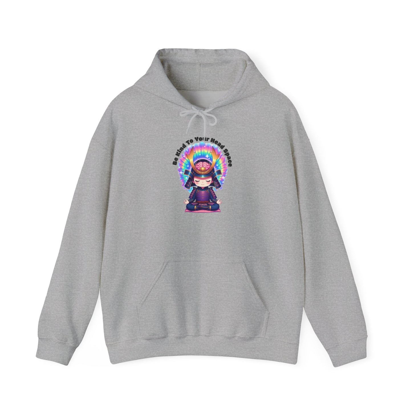 Be Kind to Your Head Space Hoodie — Chibi Samurai Meditation Anime Sweatshirt