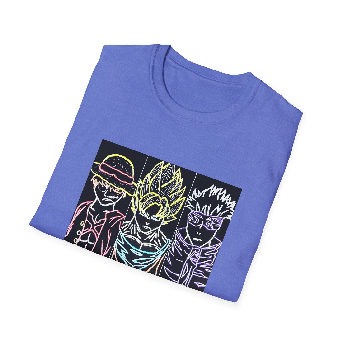 Anime Legends Unisex T-Shirt featuring Goku, Luffy, and Gojo