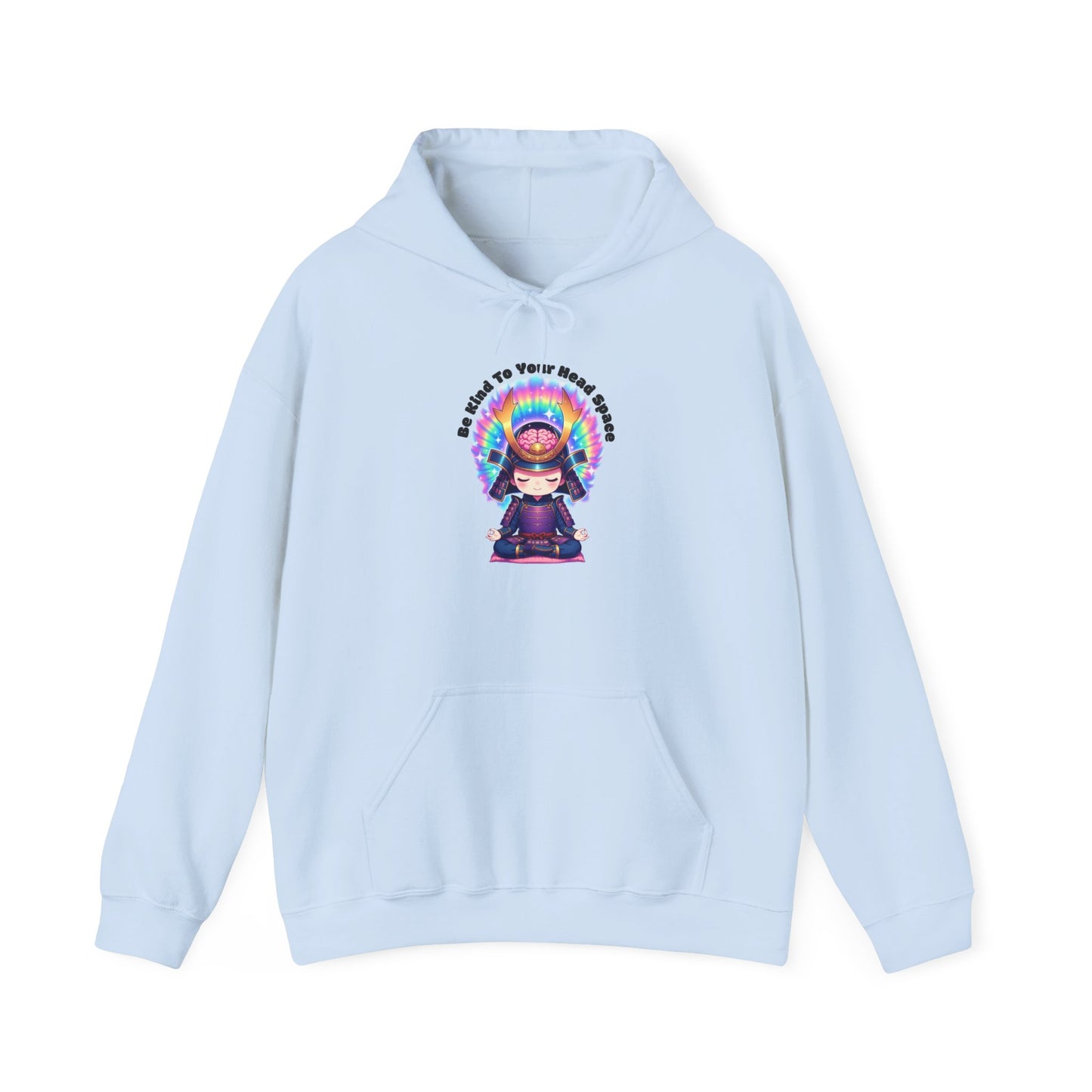 Be Kind to Your Head Space Hoodie — Chibi Samurai Meditation Anime Sweatshirt
