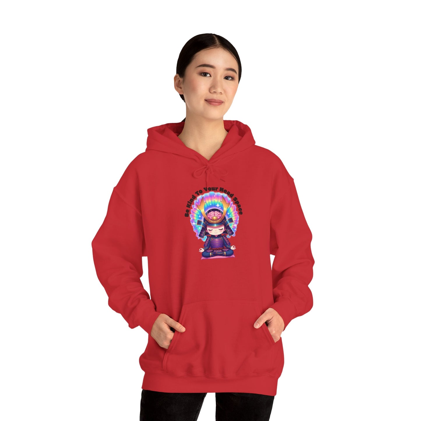 Be Kind to Your Head Space Hoodie — Chibi Samurai Meditation Anime Sweatshirt