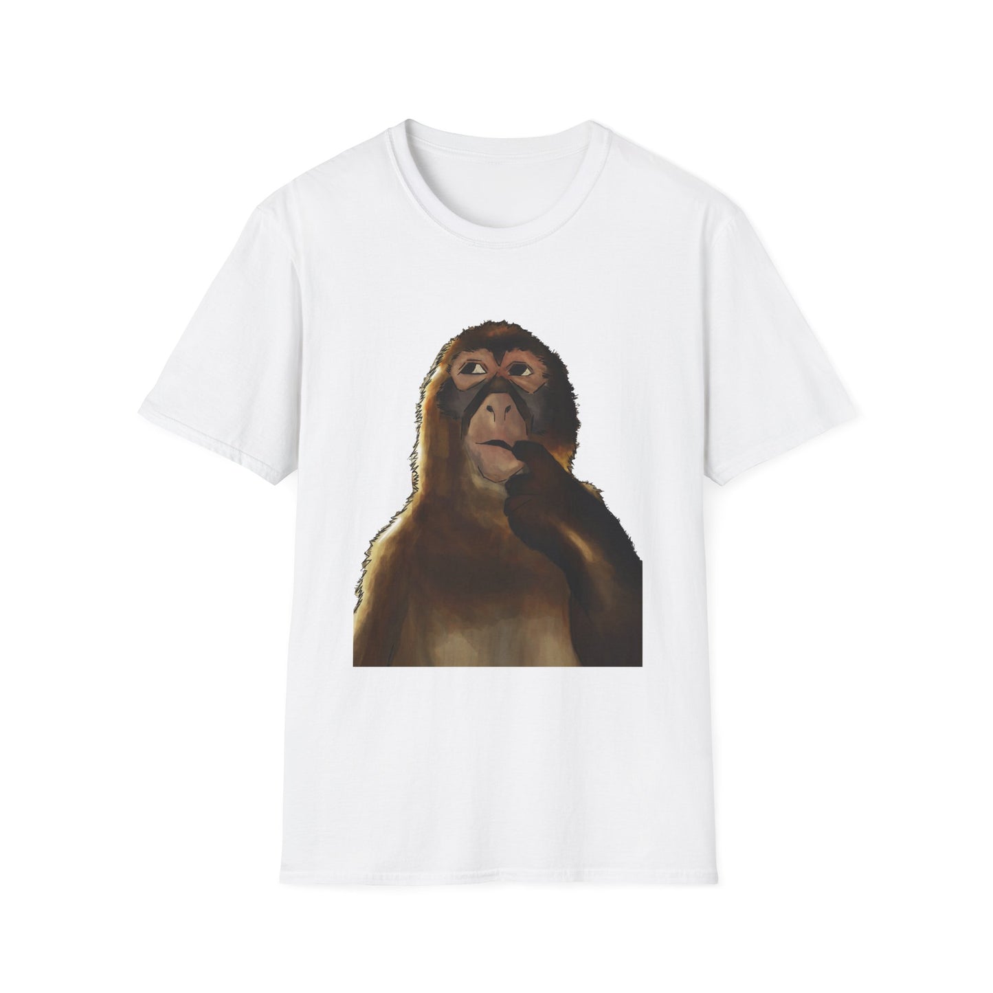 Thinking Monkey T-Shirt — Funny Pondering Primate Graphic Tee