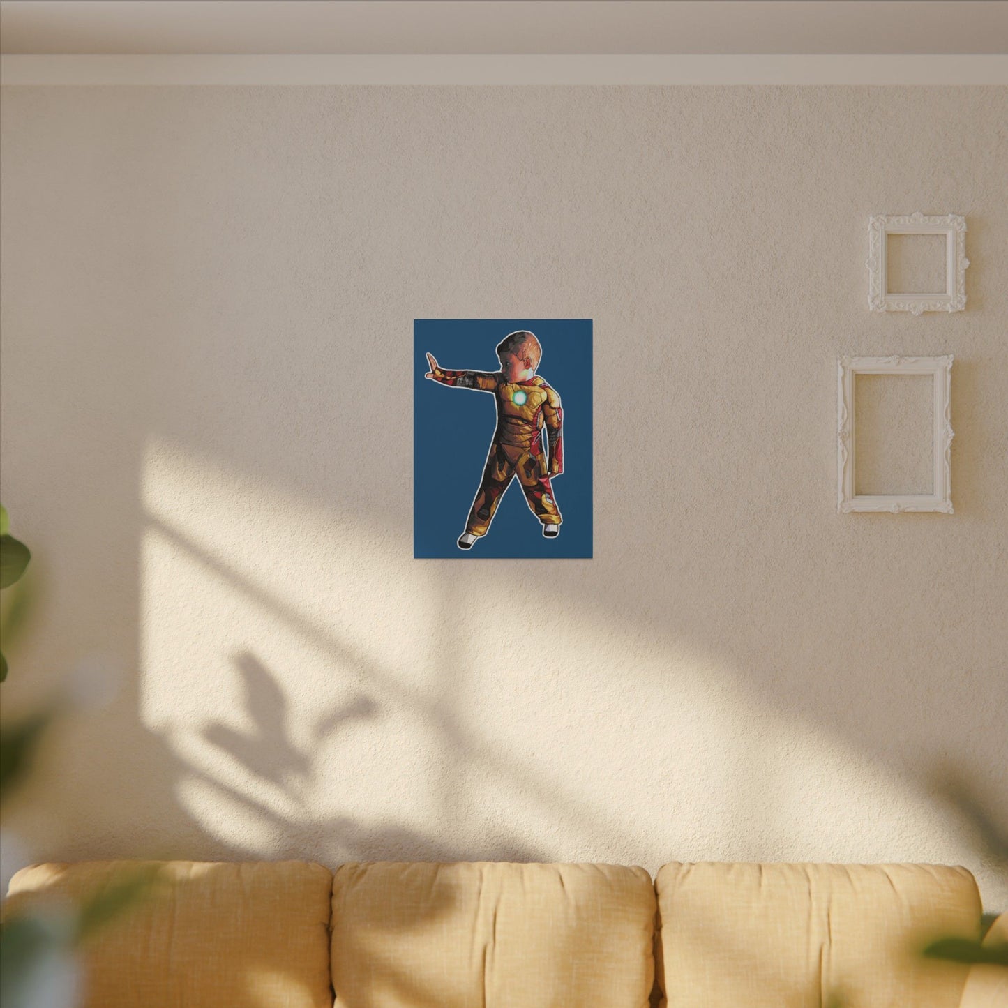 Iron Kid Canvas Print - Superhero Costume Wall Art for Boys’ Bedroom