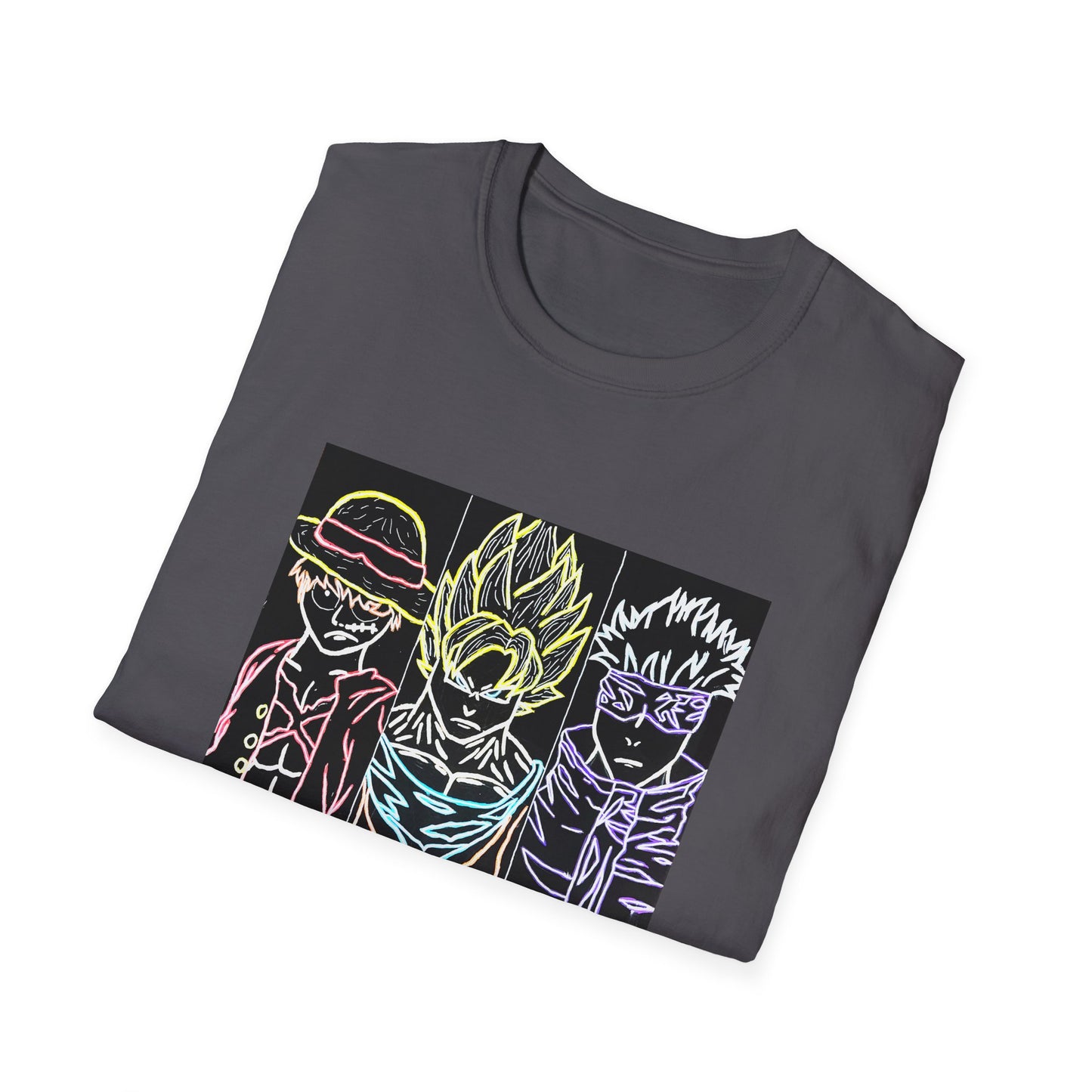 Anime Legends Unisex T-Shirt featuring Goku, Luffy, and Gojo