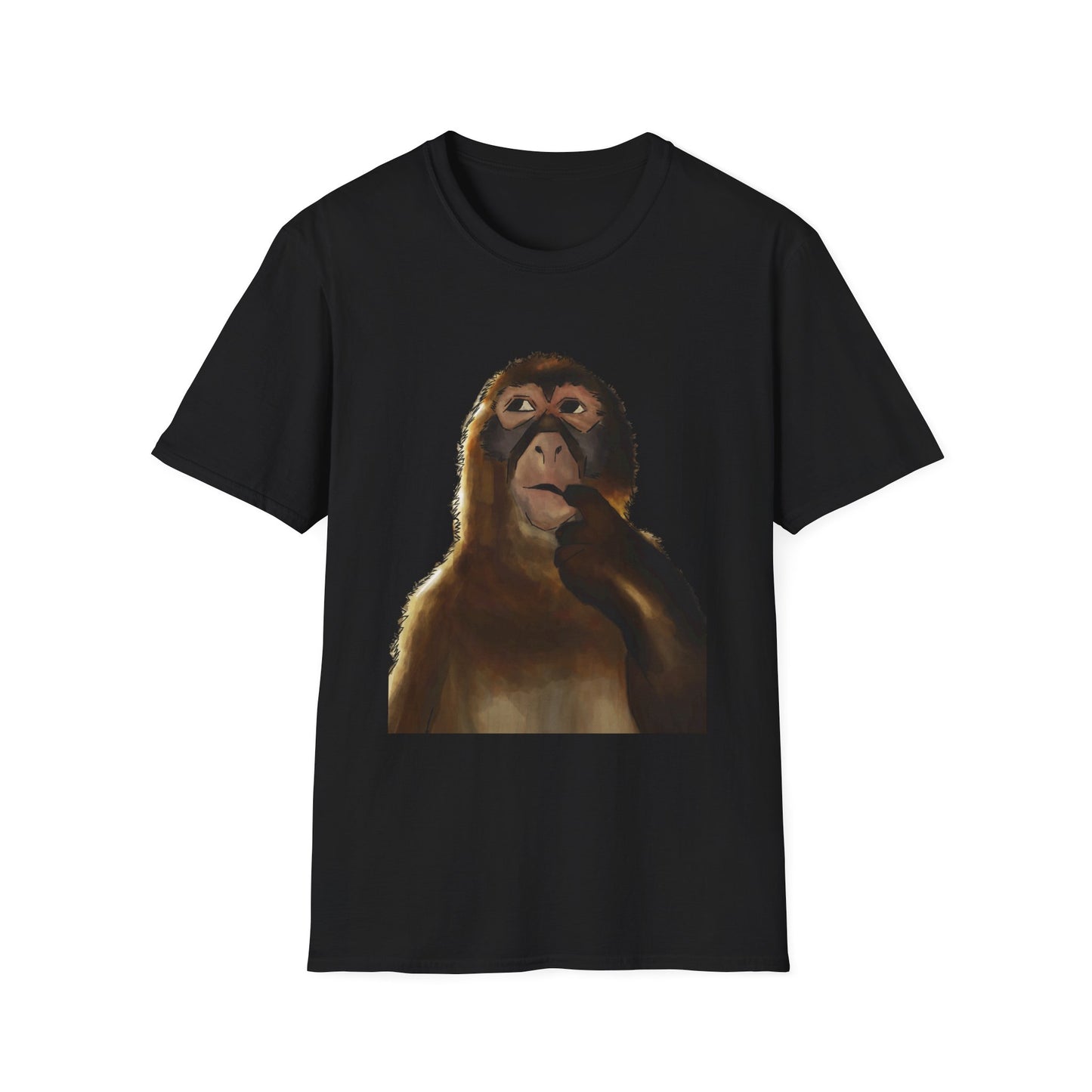 Thinking Monkey T-Shirt — Funny Pondering Primate Graphic Tee