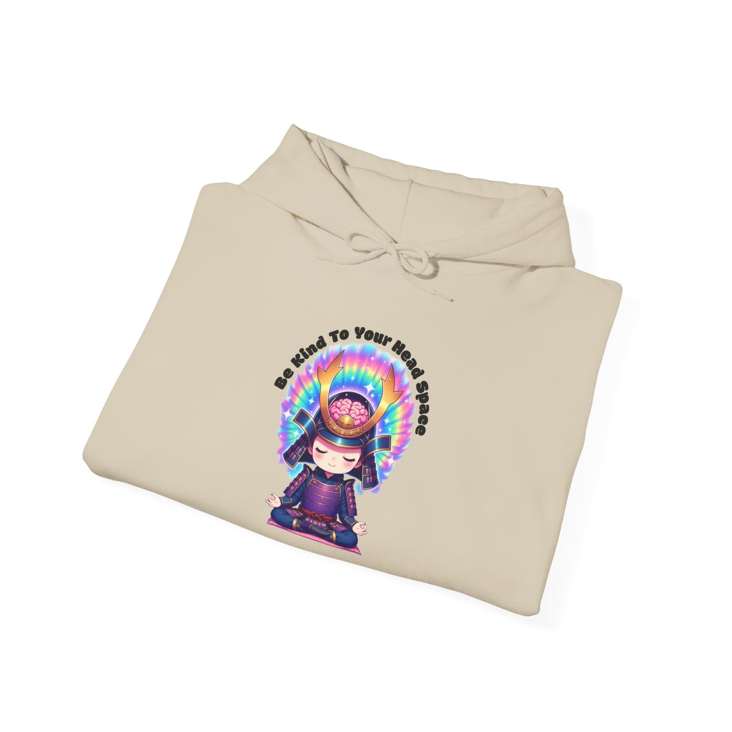 Be Kind to Your Head Space Hoodie — Chibi Samurai Meditation Anime Sweatshirt